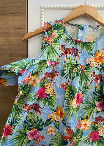 Renkli Çiçek Desenli Elbise - Görsel 2