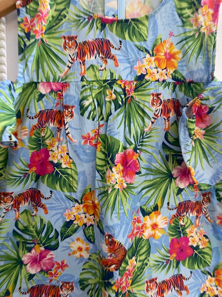 Renkli Çiçek Desenli Elbise - Görsel 4