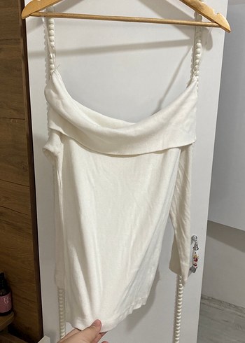 Beyaz Madonna Yaka bluz - Görsel 4