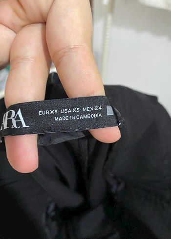 Siyah Zara Kemerli Rahat Kesim Kadın Pantolon - Görsel 6