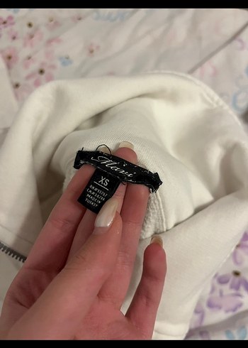 Beyaz Fermuarlı Kadın Midi Ceket - Görsel 3