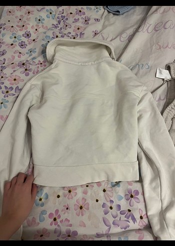 Beyaz Fermuarlı Kadın Midi Ceket - Görsel 2