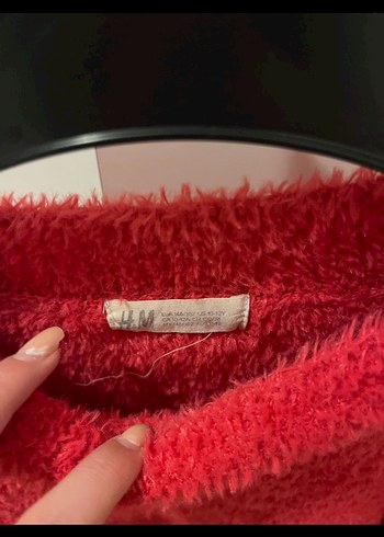 Kırmızı Örgü Kadın Kazak - Görsel 2