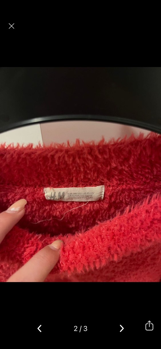 Kırmızı Örgü Kadın Kazak - Görsel 2