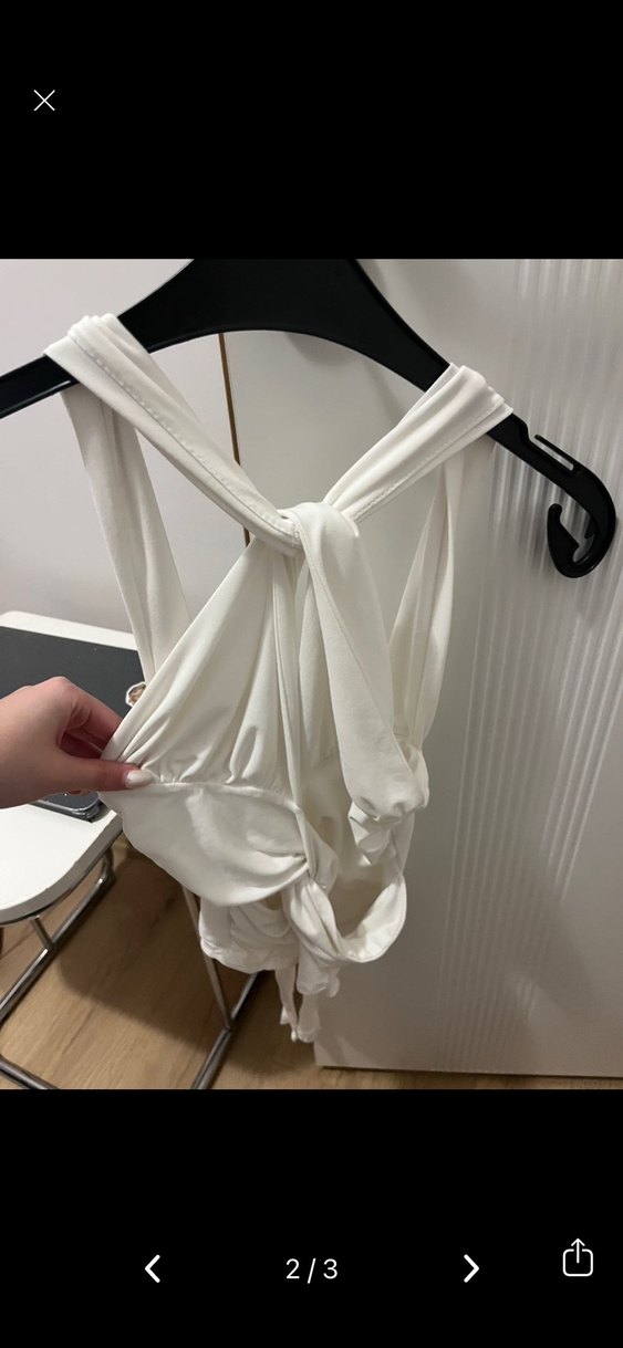 Beyaz Mini Street Style Bralet - Görsel 3