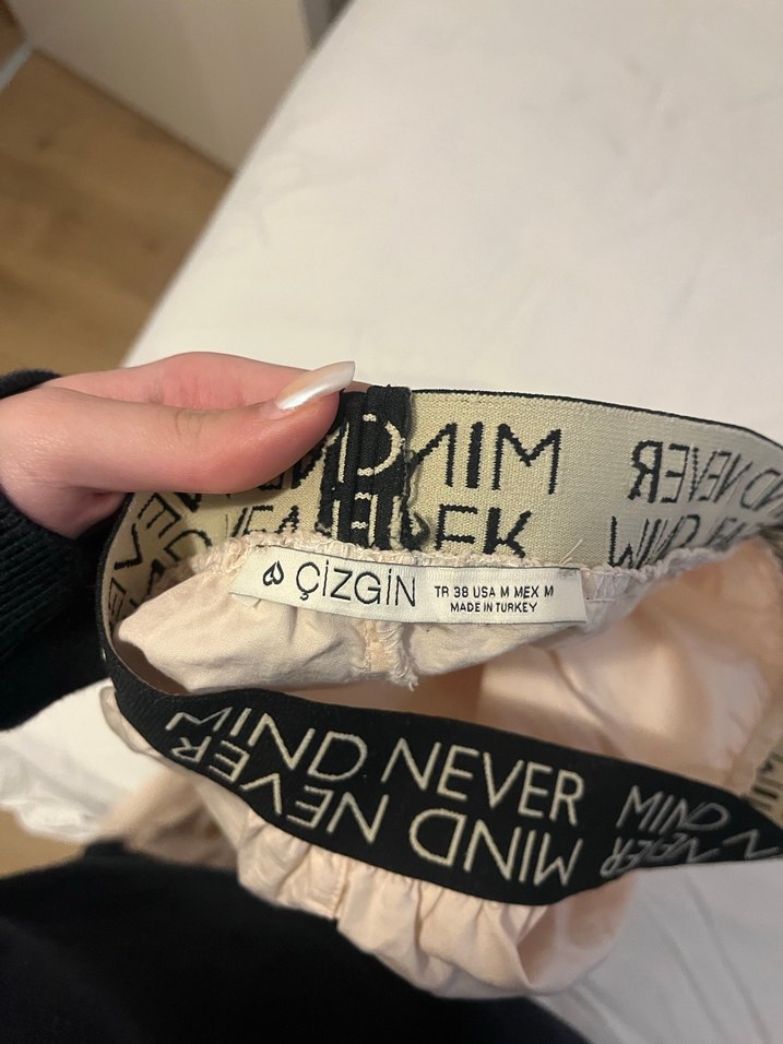 Bej Kadın Keten Midi Pantolon - Görsel 3