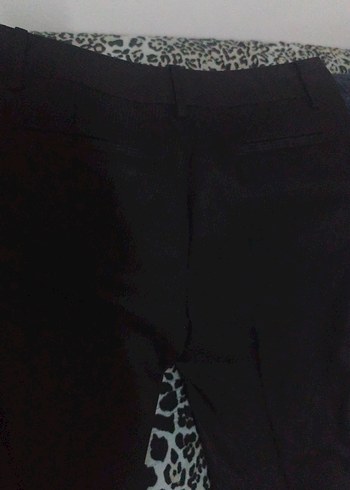 Siyah Kemerli Kadın Kumaş Pantolon - Görsel 6