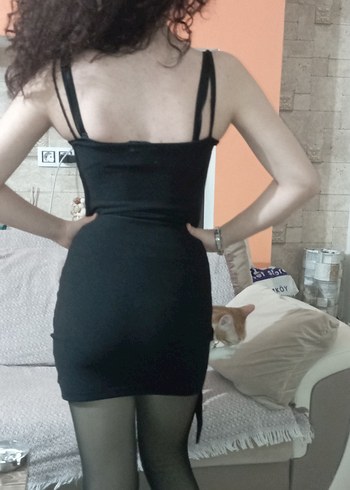 Siyah mini Elbise - Görsel 3