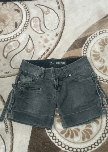 mavi krem ve gri kot şort - Görsel 3