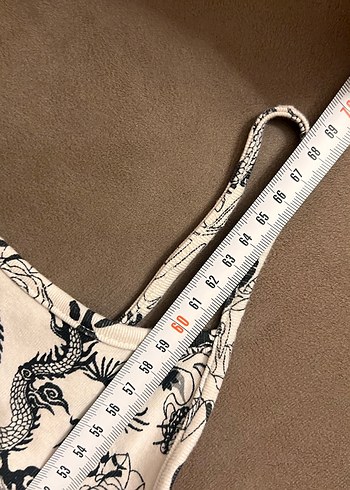 BERSHKA S  Desenli Midi askılı Elbise - Görsel 5