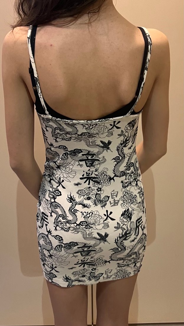 BERSHKA S  Desenli Midi askılı Elbise - Görsel 2