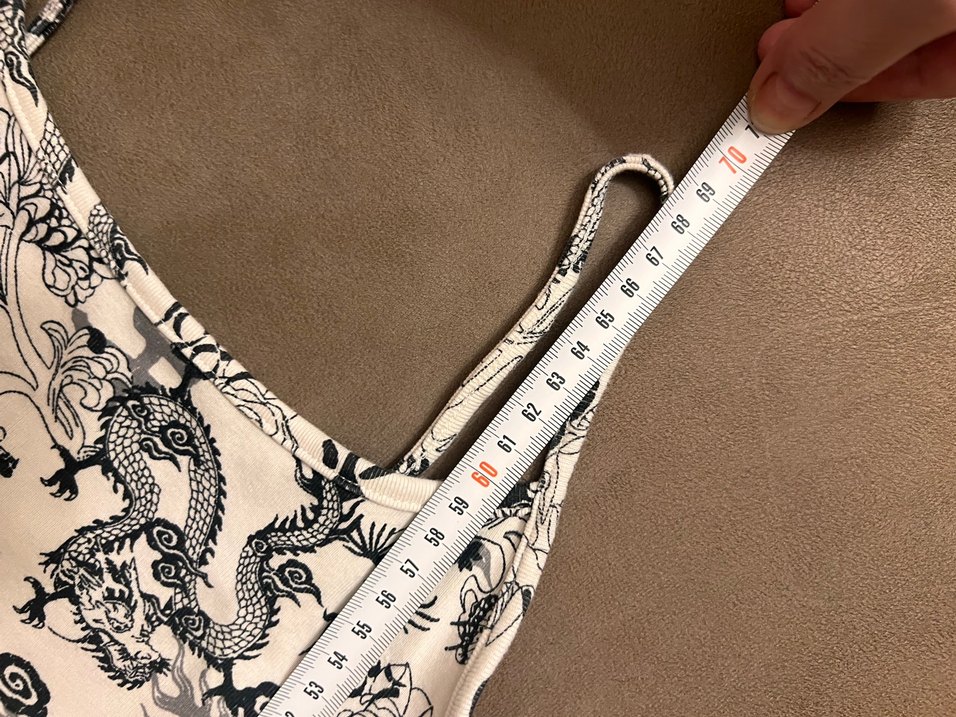 BERSHKA S  Desenli Midi askılı Elbise - Görsel 5