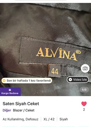 Siyah M/L ışıl ışıl  Kadın Blazer Ceket - Görsel 6