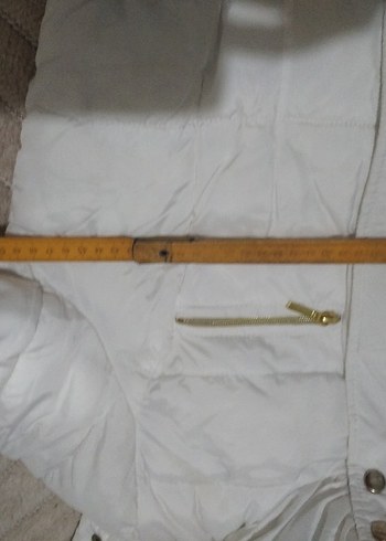 Beyaz Kemerli Midi Kadın Mont - Görsel 10