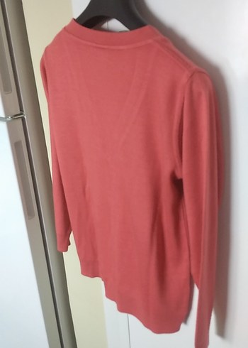 Kadın Kırmızı Düğmeli Uzun Kollu Hırka - Görsel 5