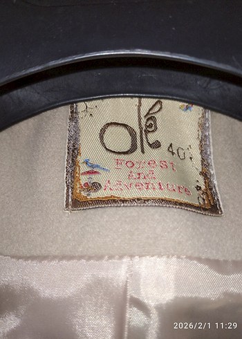 Bej Düğmeli Kısa Kadın Kaban - Görsel 7