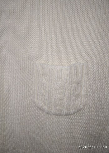 Beyaz Kısa Kollu Örgü Triko Elbise - Görsel 4