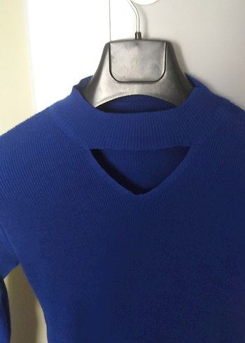 V Yaka Lacivert Kadın Triko - Görsel 2