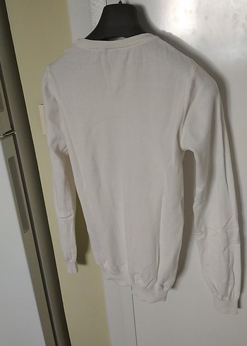 Kadın Beyaz Pamuklu Uzun Kollu kazak - Görsel 4