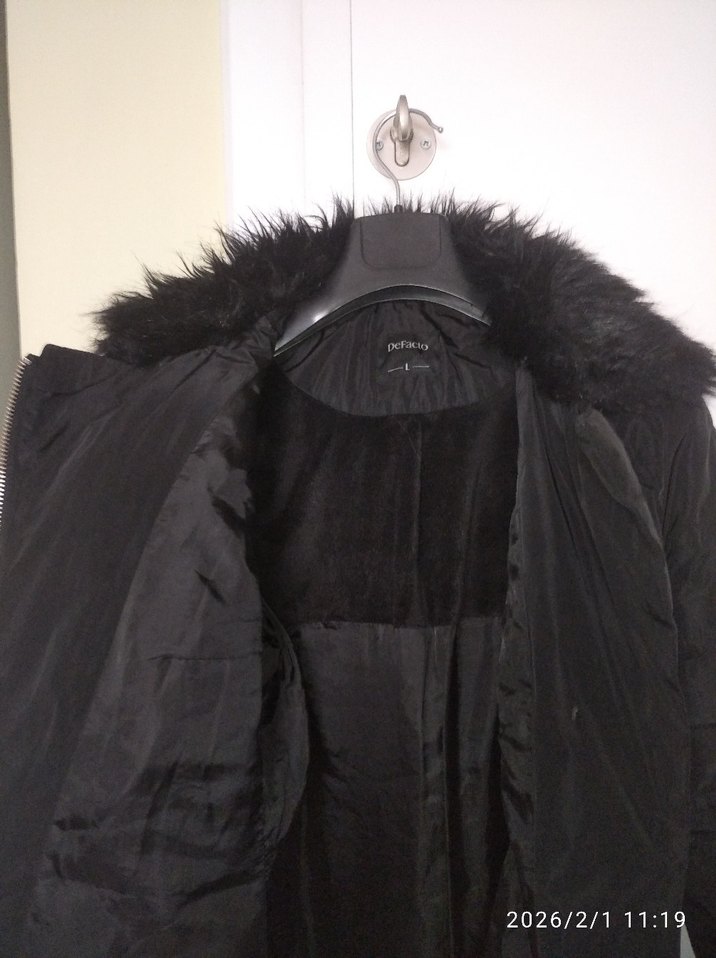 Siyah Kürklü Biker Kadın Ceket - Görsel 5