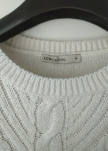 Beyaz Örgü Bohem Kadın Kazak - Görsel 2