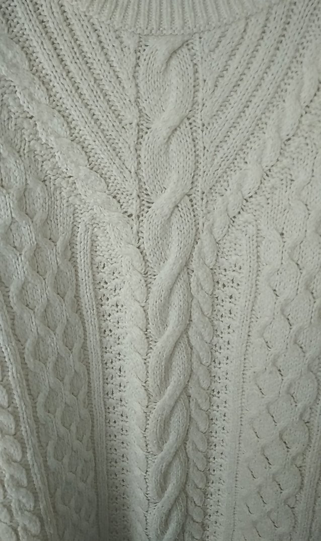 Beyaz Örgü Bohem Kadın Kazak - Görsel 3