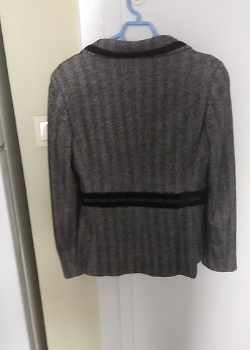 Düğmeli Gri Kadın Blazer Ceket - Görsel 3