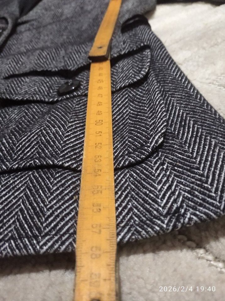 Düğmeli Gri Kadın Blazer Ceket - Görsel 5