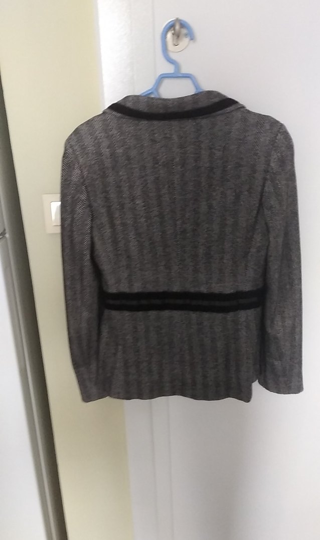 Düğmeli Gri Kadın Blazer Ceket - Görsel 3