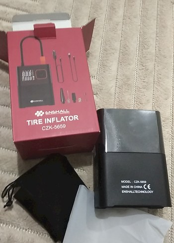 Enshall Kırmızı Lastik Şişirici Power Bank - Görsel 2