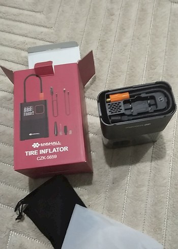 Enshall Kırmızı Lastik Şişirici Power Bank - Görsel 4