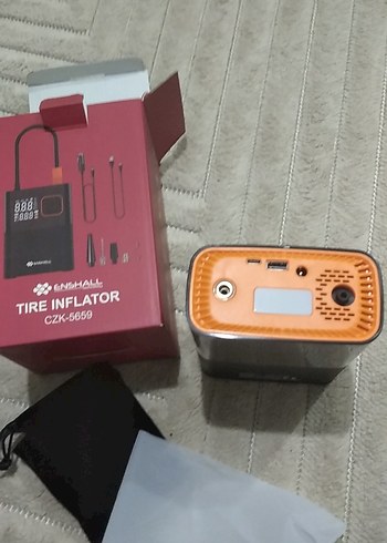 Enshall Kırmızı Lastik Şişirici Power Bank - Görsel 3