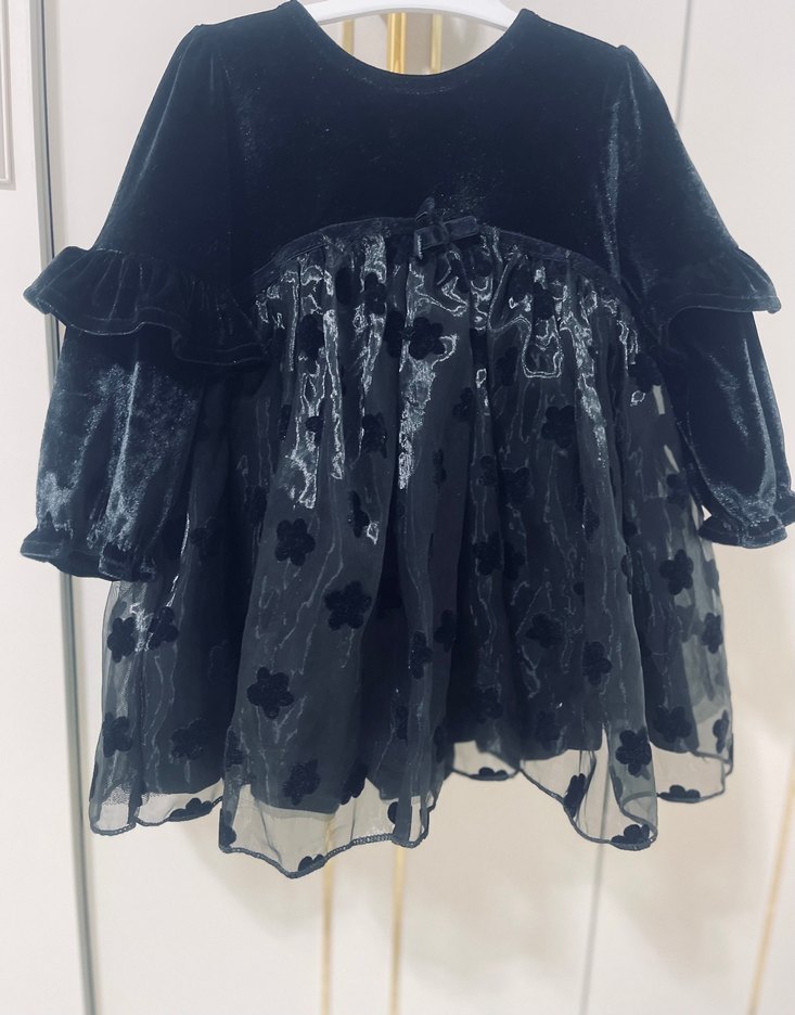 Siyah Nakışlı Gotik Kız Elbisesi - Görsel 3