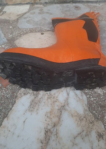 Turuncu Erkek Biker Kauçuk  celik burun Bot - Görsel 5