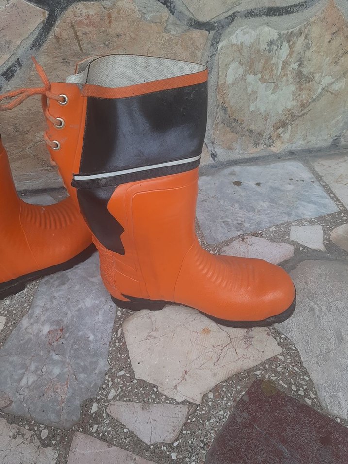 Turuncu Erkek Biker Kauçuk  celik burun Bot - Görsel 2