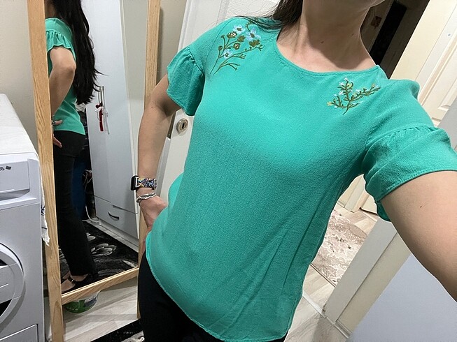 Koton mint yeşili bluz - Görsel 2