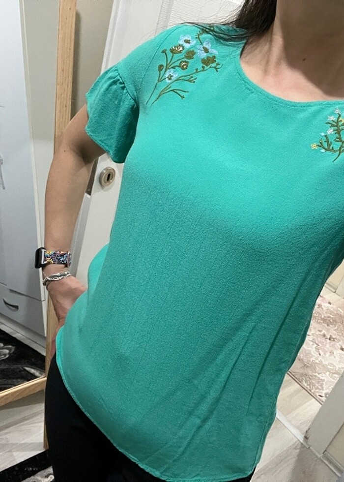 Koton mint yeşili bluz - Görsel 2