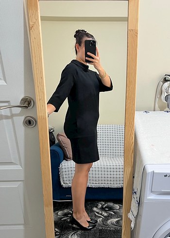 Siyah Midi Kadın Kalem Elbise - Görsel 4