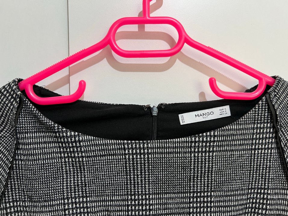 Mango Gri Kareli Midi Kalem Elbise - Görsel 3