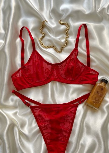 Parizyen Vintage Kırmızı Parlak Sütyen - Görsel 6