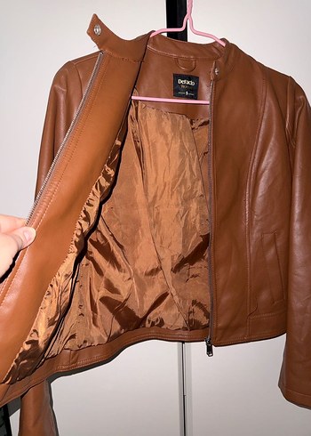 Kadın Kahverengi Deri Ceket - Görsel 2