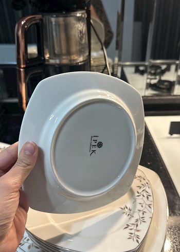 Beyaz Gri Desenli Yemek Tabağı Seti 6 kişilik çeyiz seti - Görsel 4