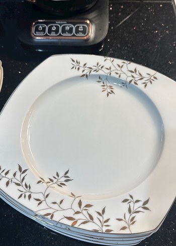 Beyaz Gri Desenli Yemek Tabağı Seti 6 kişilik çeyiz seti - Görsel 5