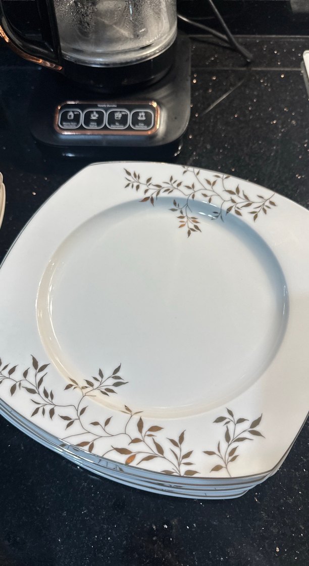 Beyaz Gri Desenli Yemek Tabağı Seti 6 kişilik çeyiz seti - Görsel 5