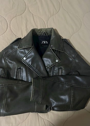 Zara Siyah Deri Biker Ceket - Görsel 2