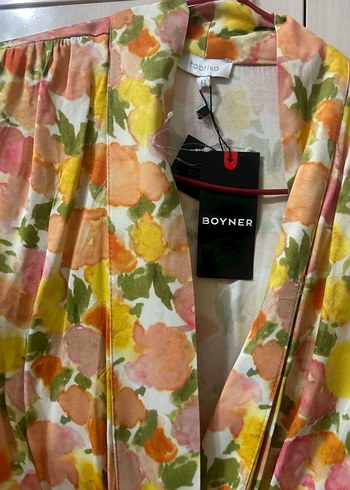 Bohem Çok Renkli V Yaka Uzun Elbise - Görsel 2