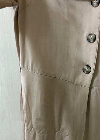 Bej Düğmeli Keten Uzun Tulum - Görsel 3