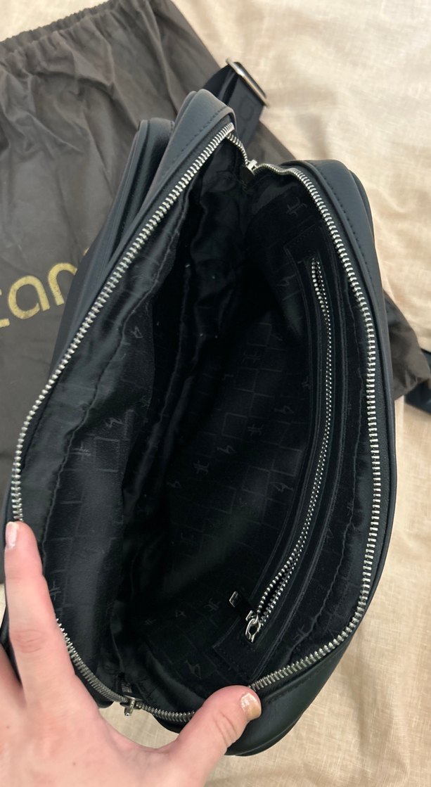 Tanca Siyah Deri Kadın Omuz Çantası - Görsel 5