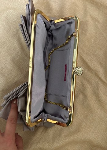 Bej Gri Fırfırlı Kadın Portföy Çanta - Görsel 3