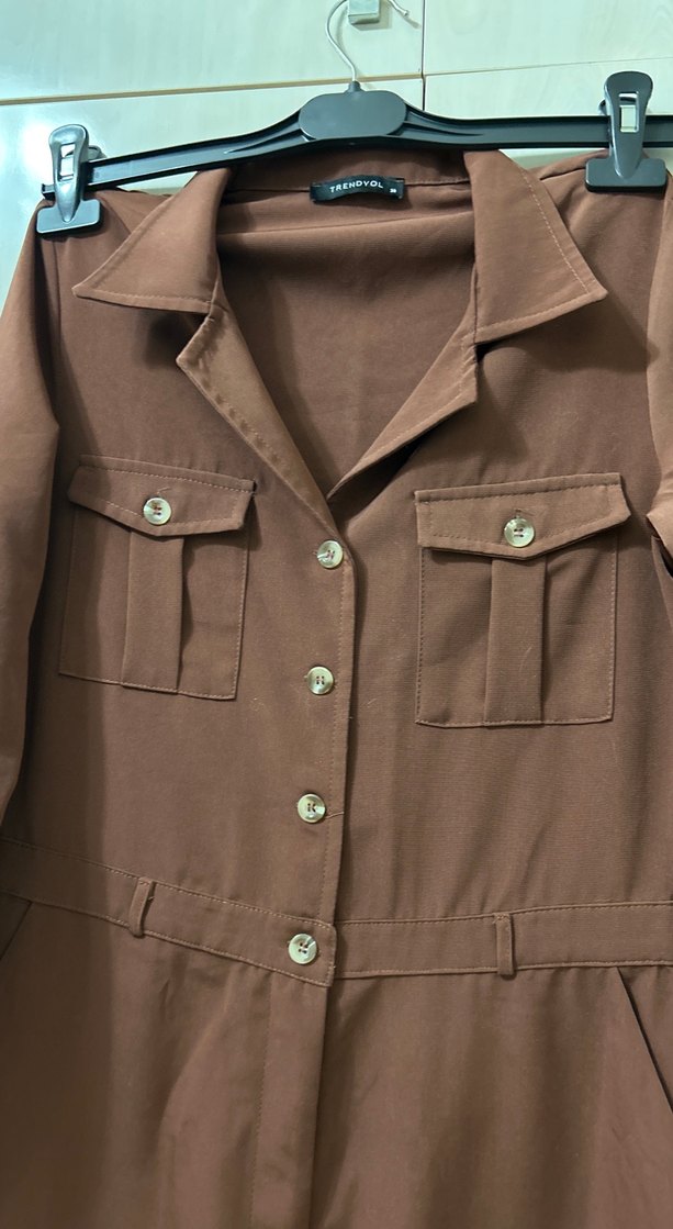 Kadın Kahverengi Uzun Tulum - Görsel 2